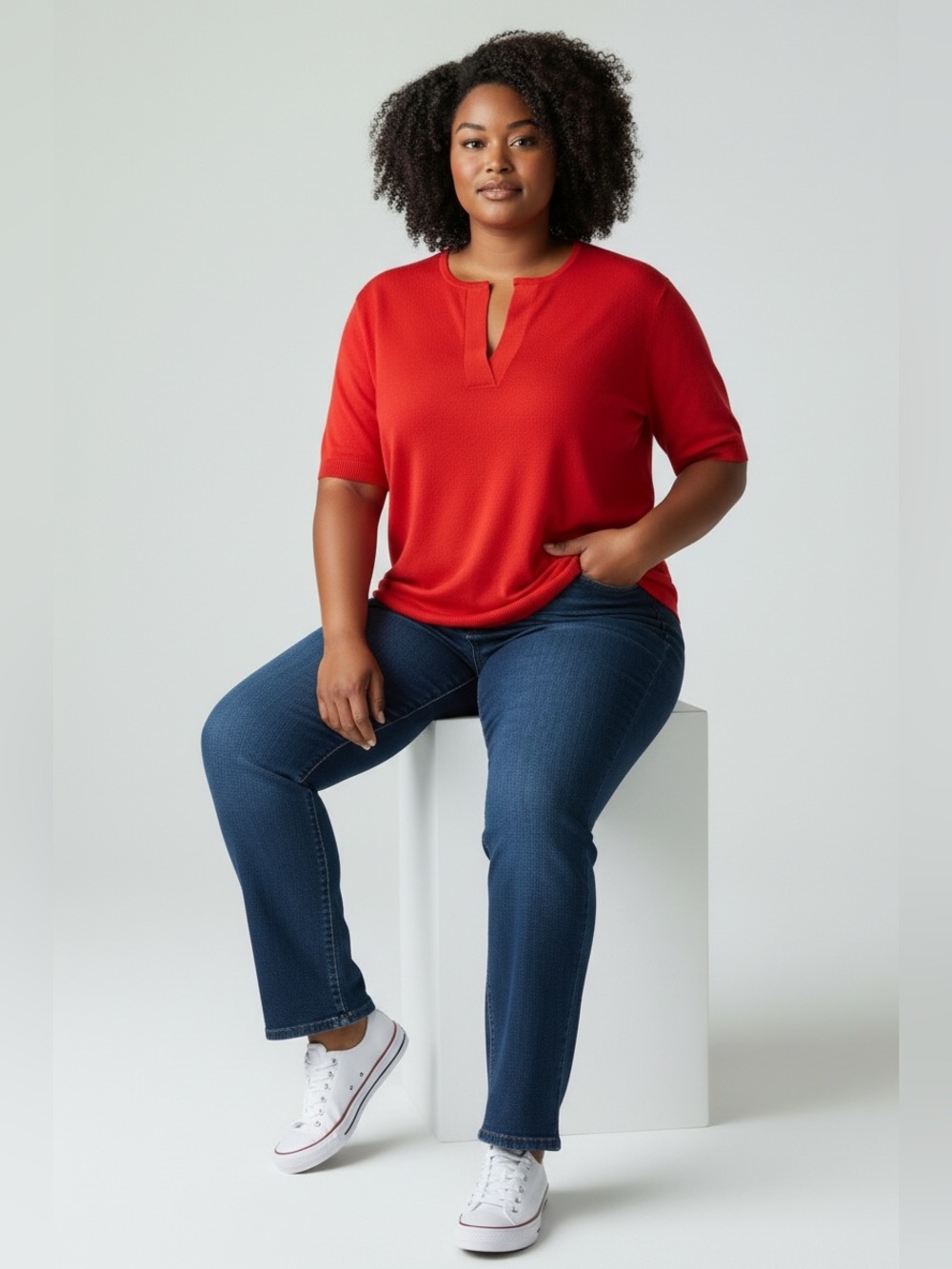 J. Crew 100% Cashmere Short-Sleeve V-Notch Collar Sweater in Orange